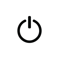 Black and white on / off button icon. Control panel symbol. Vector graphics for the design of applications, sites, devices.