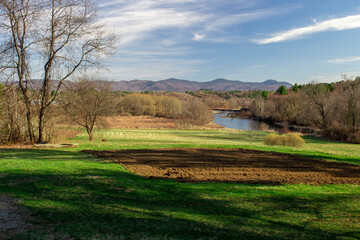 Fototapeta na wymiar View of the Hunger Mountain Range, Stowe, VT