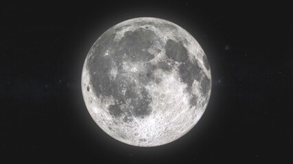 Bright full moon over the Milky Way
