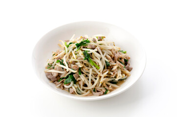 もやしと豚肉の炒め物