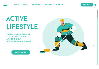 Vector landing page of Active Lifestyle concept