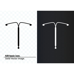 Vector image. Basic icon of an IUD. Pregnancy prevention image.