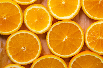 round cut slices of fresh orange