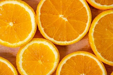 round cut slices of fresh orange