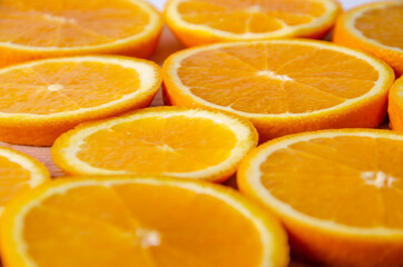 round cut slices of fresh orange