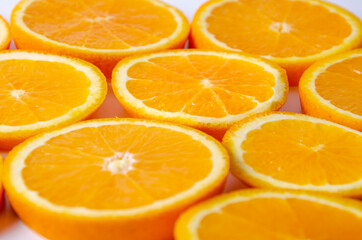 round cut slices of fresh orange