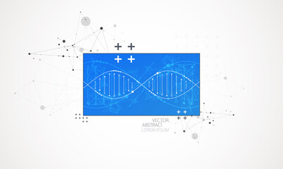 Art science template, wallpaper or banner with a DNA molecules.