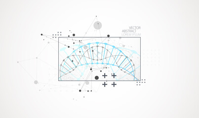 Art science template, wallpaper or banner with a DNA molecules.