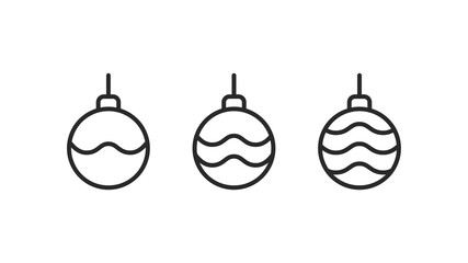 Christmas balls icons set. Decoration for the new year and christmas. Vector illustration
