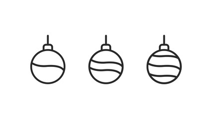 Christmas balls icons set. Decoration for the new year and christmas. Vector illustration
