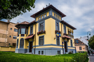 Fototapeta na wymiar Exterior of Tourist Information Centre office in Brasov city, Transylvania region, Romania