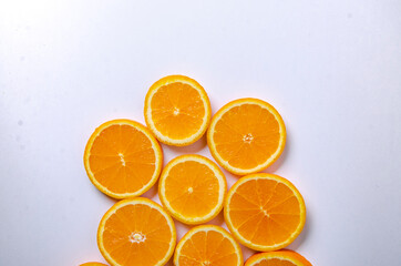 round cut slices of fresh orange