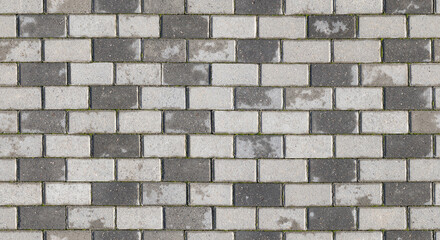Seamless texture of street tiles. Pattern of terracotta paving slabs.