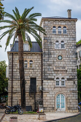 Building in historic part of Herceg Novi coastal town located at the entrance to the Bay of Kotor, Montenegro