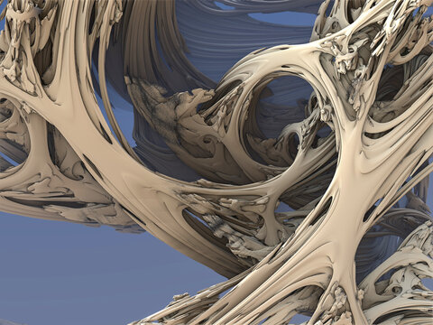 3D fractals illustration, endless space, energy and life