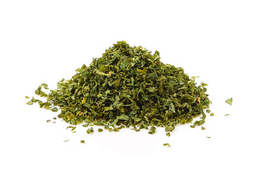 dry thyme on white background