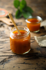 Homemade citrus persimmon jam or sauce