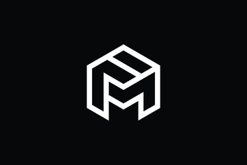 FM logo letter design on luxury background. MF logo monogram initials letter concept. FM icon logo design. MF elegant and Professional letter icon design on black background. M F FM MF - obrazy, fototapety, plakaty