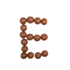 The 'E' written in chocolate Pepernoten