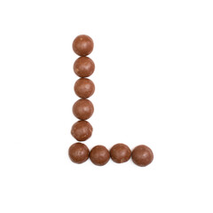 The 'L' written in chocolate Pepernoten