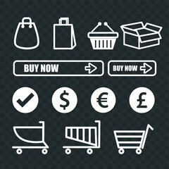 Set collection of shopping icons.