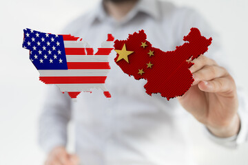 3d usa and china trade  partner maps