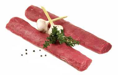 Raw Lamb Rack Sirloin without Tendon - Isolated on white Background