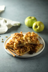 Traditional homemade apple pie with spices
