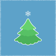 Vector illustration of Christmas tree on a white background flat style stock vector illustration