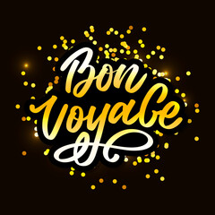 Bon Voyage Hand Lettering Vector Calligraphy Travel