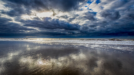 A threatening, cloudy sky over the North Sea.