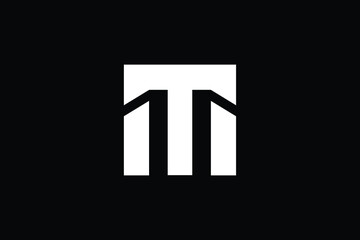 TM logo letter design on luxury background. MT logo monogram initials letter concept. TM icon logo design. TM elegant and Professional letter icon design on black background. M T TM MT