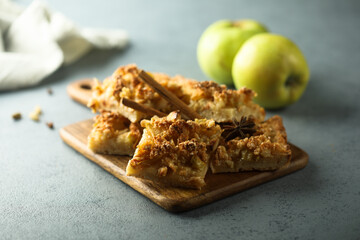 Traditional homemade apple pie with spices