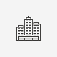 Building isolated on background. Towers symbol modern, simple, vector, icon for website design, mobile app, ui. Vector Illustration