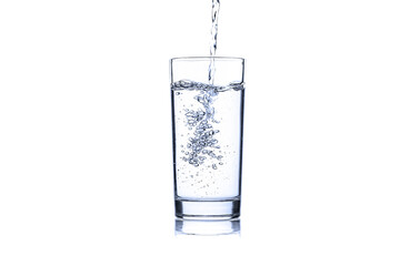 Glass of water isolated on white background.