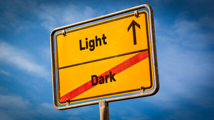 Street Sign Light versus Dark