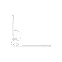 drawing of electric pallet truck on white background