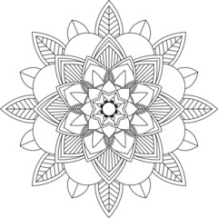 Easy Mandala coloring book simple and basic for beginners, seniors and children. Set of Mehndi flower pattern for Henna drawing and tattoo. Decoration in ethnic oriental, Indian style.