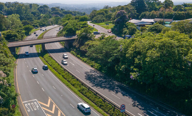 road, highway, asphalt, landscape, travel, car, traffic, transportation, sky, way, freeway, transport, nature, green, motorway, summer, mountain, speed, country, drive, empty, field, grass, tree