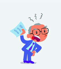 Angry cartoon character of businessman.