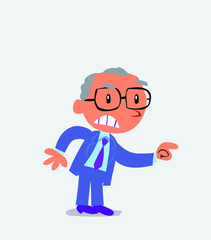 cartoon character of businessman pointing something aggressively