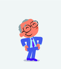 Satisfied cartoon character of businessman