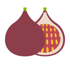 Fig Concept Vector Color Icon Design, Tropical exotic fruit shape on white background 