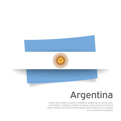 Argentina flag in paper cut style. Creative background for Argentina patriotic holiday card design. National Poster. Argentinian state patriotic cover, flyer. Vector design