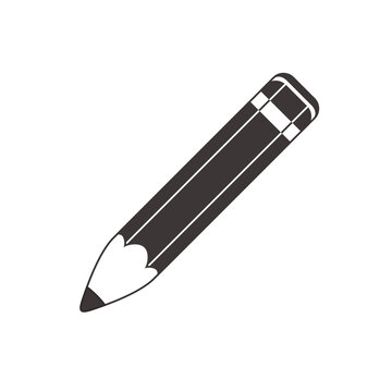 Pencil icon in flat style. Cartoon Pencil for drawing isolated on white background. Vector illustration EPS 10.