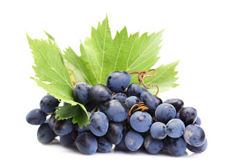 Grapes on a white background
