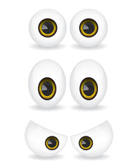 Cartoon eye on white background