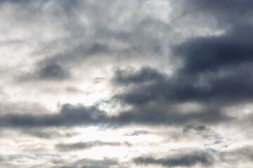 Obraz premium Overcast dramatic cloudy sky. Background. Space for text.