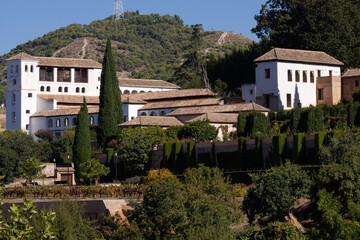 Fototapeta na wymiar Granada (Spain). View of the Generalife from inside the Alhambra in Granada