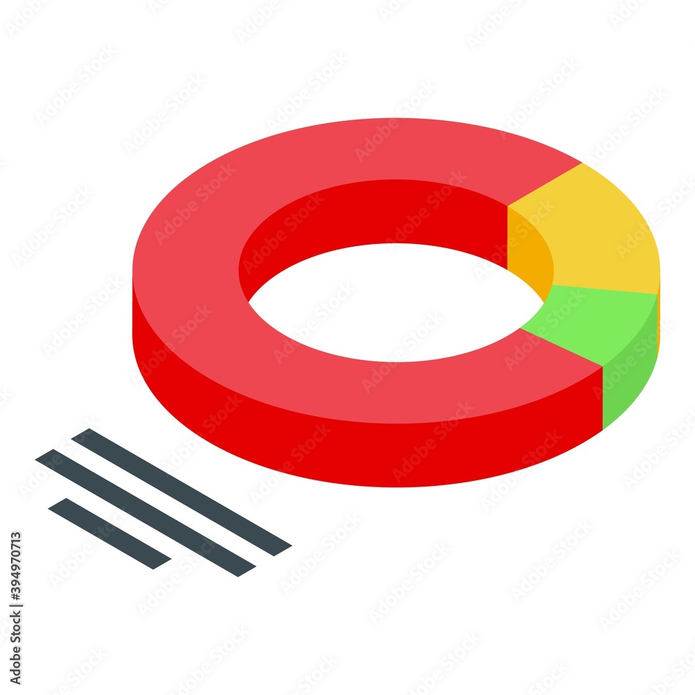 Poster report graph circle icon. isometric of report graph circle vector icon for web design isolated on wh